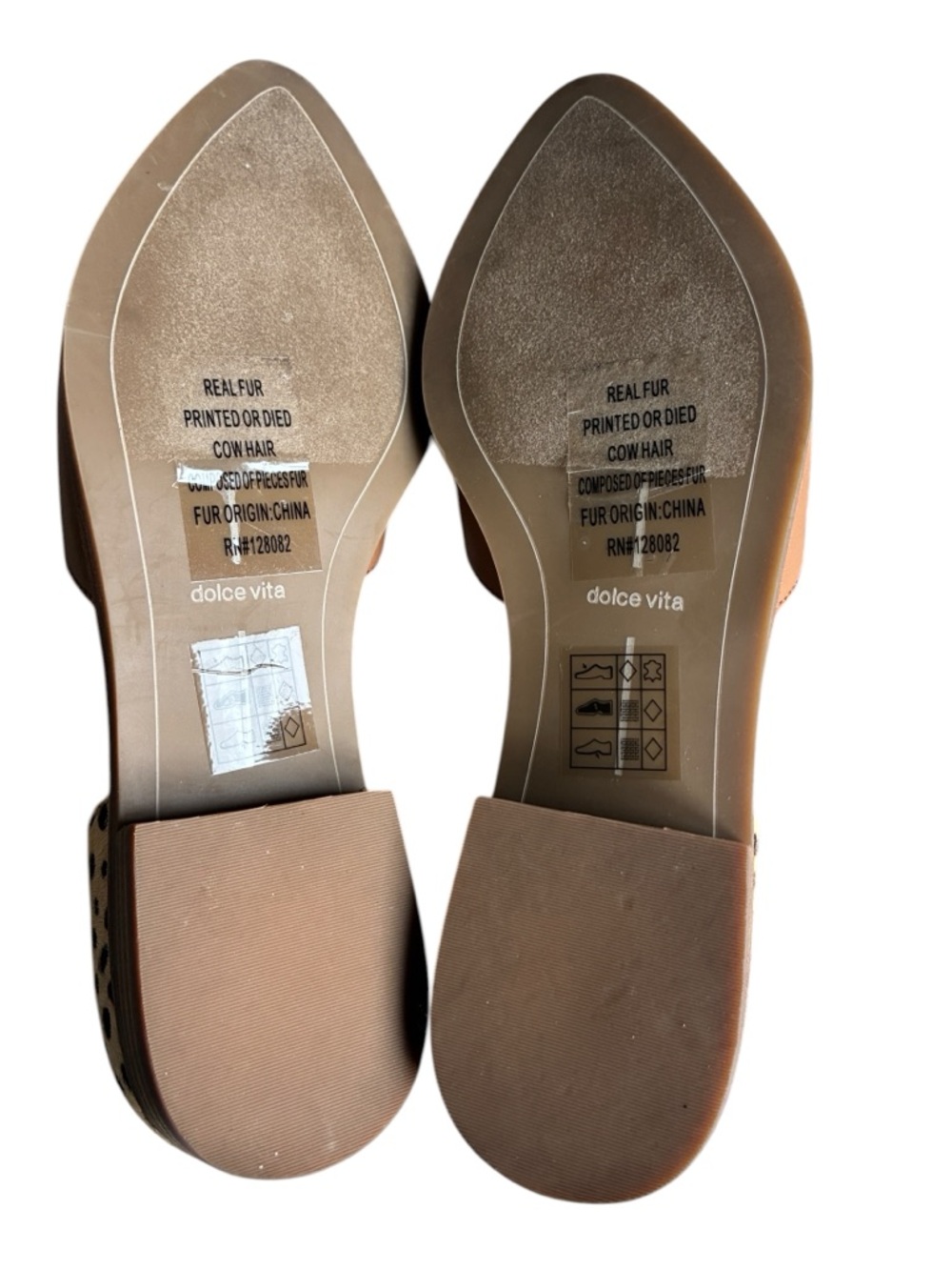 Dolce Vita Tan Mule Flats Pointed Toe Calf Hair Back Slip On 6.5 - Picture 7 of 9